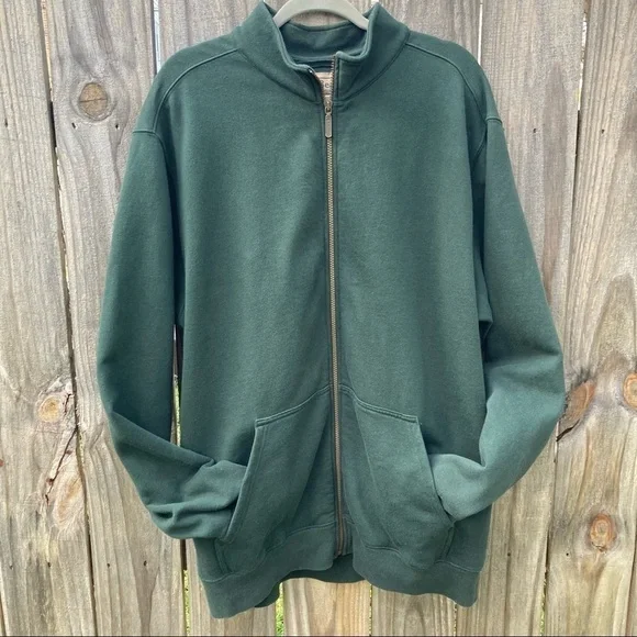L.L.Bean Full zip up Sweatshirt Hunter Green Men’s Large \ Tall - Picture 4 of 7